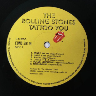 The Rolling Stones ‎- Tattoo You 1981 Asia Version Vinyl LP ***READY TO SHIP from Hong Kong***